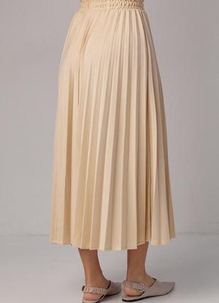 Плиссированная юбка миди, цвет: бежевый2 фото