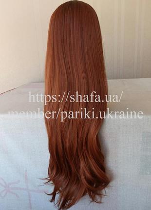 Рыжий длинный парик, новая, термостойкая, с чуточкой, парик