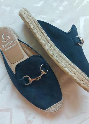 Нові стильні темно- сині мюлі,шльопки,еспадрильї, сабо