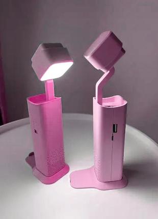 Настільна лампа-ліхтар power bank xanes. рожевий1 фото