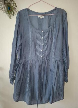 Шелковая блуза-туника