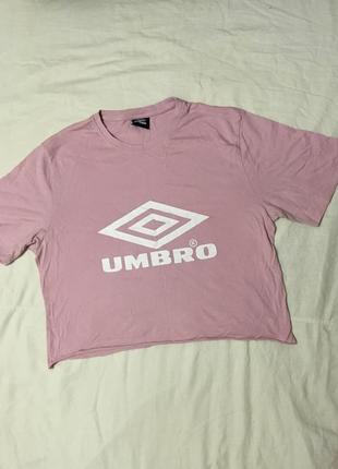 Кроп топ umbro розовая укорочённая футболка