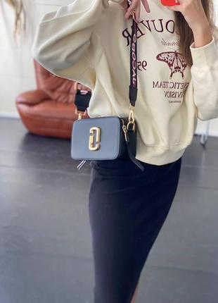 Элегантная классическая сумочка клатч девушке mark jacobs брендовая сумка марк джейкобc кожаная черная10 фото