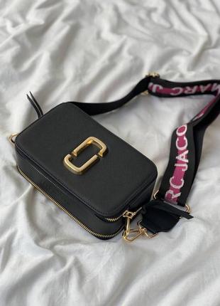 Елегантна класична сумка клатч дівчині marc jacobs брендова сумка марк джейкобc шкіряна чорна7 фото