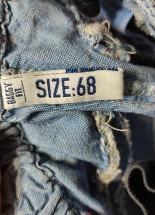Джинсы, штанишки летние hema на 6-9 мес, р. 68