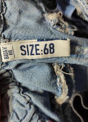Джинсы, штанишки летние hema на 6-9 мес, р. 68