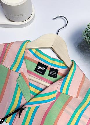 Летняя рубашка мужская в полоску pull & bear гавайская рубашка