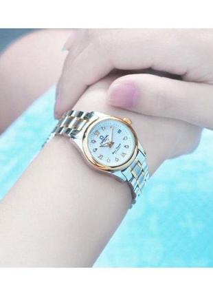 Жіночий механічний годинник carnival white срібний з регульованим ремінцем зі сталі та сапфіровим склом7 фото