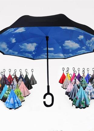 Зонт наоборот umblerlla, раскладной.4 фото