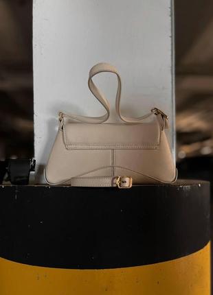 Стильна універсальна сумочка для жінок з ручкою balenciaga сумка баленсіага брендова бежева шкіряна3 фото