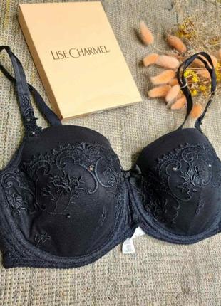 Бюстгальтер на великі груди lise charmel eprise cristal de roche з вишивкою, камінням swarоwski 80e🍒