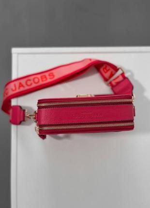 Стильная классическая сумочка клатч для девушек mark jacobs брендовая сумка марк джейкобc кожаная розовая5 фото