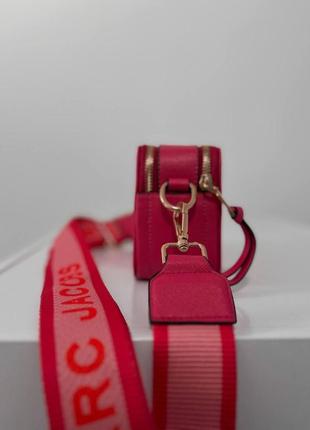 Стильная классическая сумочка клатч для девушек mark jacobs брендовая сумка марк джейкобc кожаная розовая6 фото