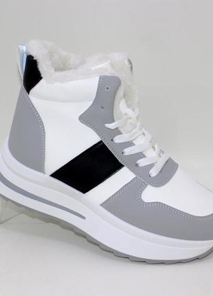 Кроссовки 112403 зимние, ботинки на меху, хайтопы