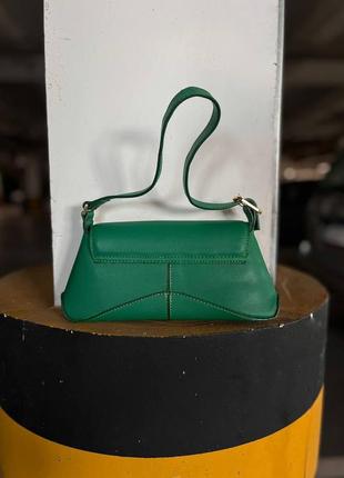 Элегантная классическая сумочка клатч девушке с ручкой balenciaga сумка баленсиага брендовая кожаная зеленая3 фото
