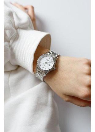 Жіночий механічний годинник carnival luiza срібний з регульованим ремінцем зі сталі та сапфіровим склом9 фото