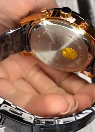 Часы мужские классические curren 8417 black-gold карен наручные кварцевые с металлическим ремешком черные4 фото