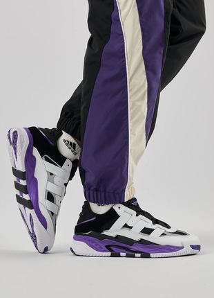 Мужские кроссовки в стиле adidas niteball адидас / демисезонные / весенние, летние, осенние / кожа, замша, сетка, текстиль / черные, серые, белые
