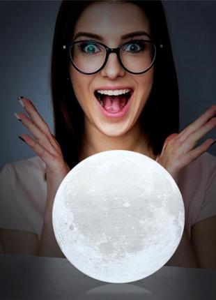 Нічник 3d світильник місяць moon touch control 15 см, 5 режимів5 фото