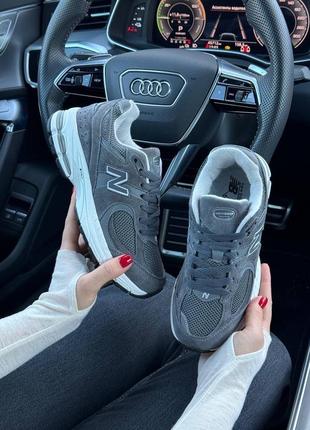 Женские кроссовки в стиле new balance 2002r Сенсел беленс / демисезонные / весенние, летние, осенние / замша, текстиль / серые, бежевые, коричневые