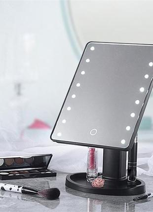 Дзеркало настільне з підсвіткою led — бренд large led mirror2 фото