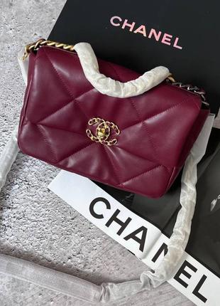 Сумка в стиле chanel кожа бордо марсала
