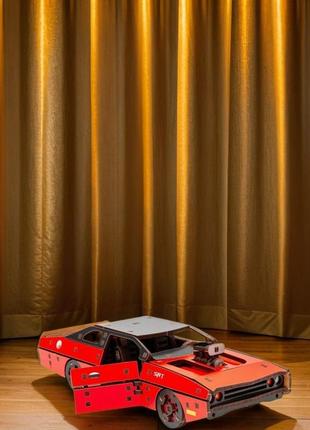 Оригінальний подарунок гоночний автомобіль fast furious модель з дерева конструктор червоний1 фото