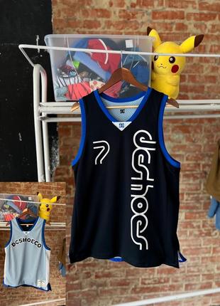 Dc shoes men’s vintage reversible v-neck jersey tank top вінтажна, двостороння майка, джерсі