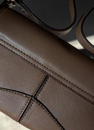 Элегантная классическая женская сумочка с ручками balenciaga сумка баленсиага брендовая кожаная коричневая7 фото