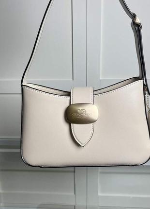 Сумка coach брендовая кожаная белая