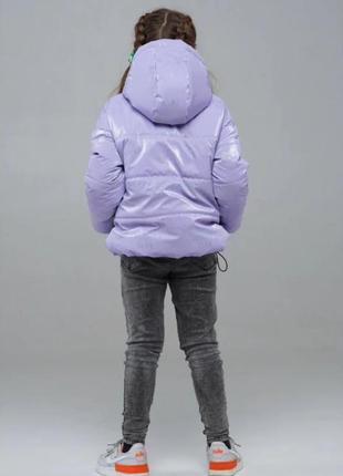 Стильная  демисезонная куртка с принтом "мишка" для девочки  от 104см до 134см8 фото