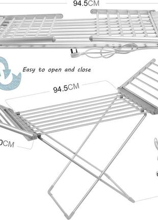 Електрична складана сушарка для білизни rainberg з підігрівом і кришкою, енергоефективна 18-канальна7 фото