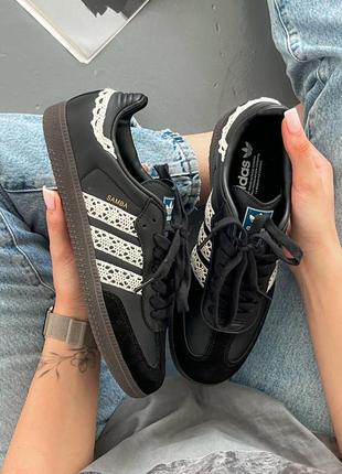 Adidas samba black жіночі кросівки кеди адідас самба чорні
