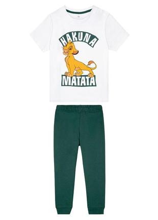 Пижама (футболка и штаны) для мальчика disney король лев 370236-1 122-128 см (6-8 years) комбинированный
