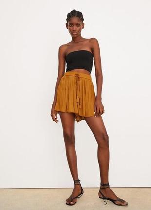 Шорты юбка плиссе zara