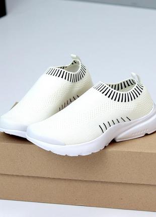 Летний текстильные белые спортивные мокасины 22068