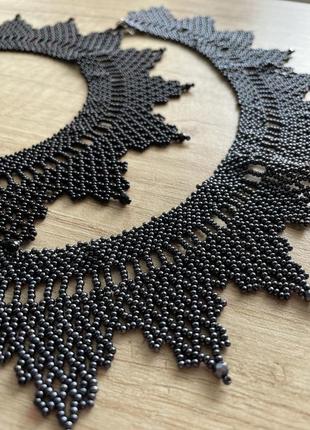 Силка из бисера. цвет мокрый асфальт.
