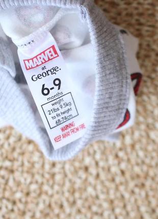 Хороший бодик с коротким рукавом в принт человек паук george на малыша 6-9 мес