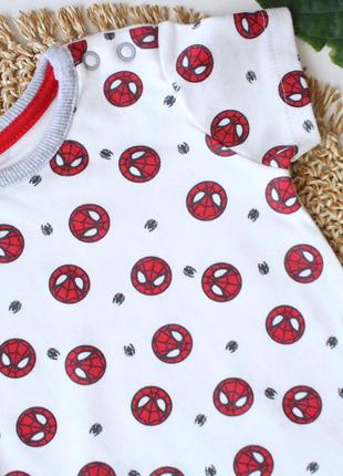 Хороший бодик с коротким рукавом в принт человек паук george на малыша 6-9 мес