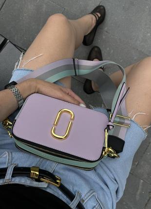 Marc jacobs the snapshot neck turquoise, женская кожаная сумка, женская кожаная кожаная сумка