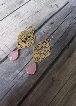 Сережки сплав безель пластик