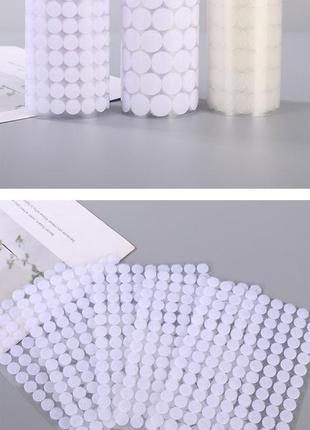 Липучки кружки застібки 500 пар самоклеючі 10мм білі. липучки для рукоділля та одягу9 фото