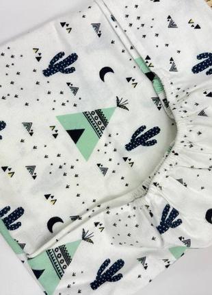 Простирадло на резинці для новонародженого в дитяче ліжко (фланель)