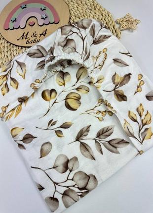 Простирадло на резинці для новонародженого в дитяче ліжко (фланель)