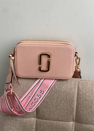 Элегантная повседневная женская сумочка клатч mark jacobs брендовая сумка марк джейкобc кожаная розовая3 фото