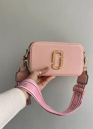 Элегантная повседневная женская сумочка клатч mark jacobs брендовая сумка марк джейкобc кожаная розовая2 фото