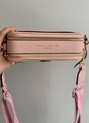 Элегантная повседневная женская сумочка клатч mark jacobs брендовая сумка марк джейкобc кожаная розовая8 фото