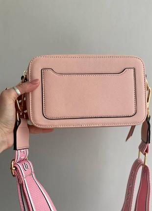 Элегантная повседневная женская сумочка клатч mark jacobs брендовая сумка марк джейкобc кожаная розовая6 фото