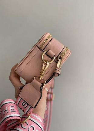 Элегантная повседневная женская сумочка клатч mark jacobs брендовая сумка марк джейкобc кожаная розовая5 фото