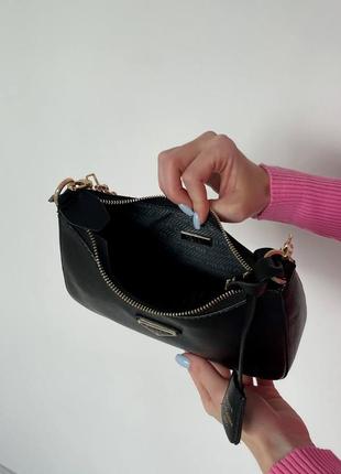 Елегантна класична сумка жіноча з ручками prada прада брендова шкіряна чорна2 фото